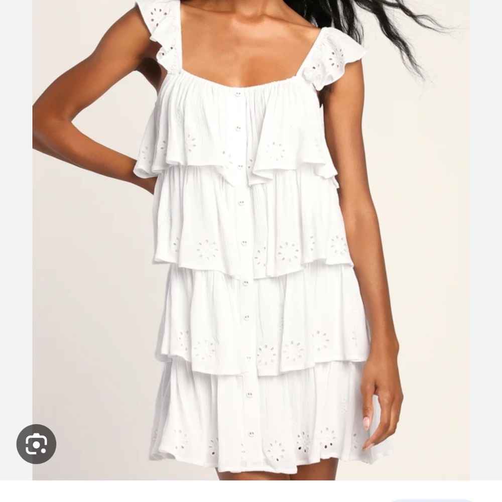 MuMu White eyelet mini Lucy Dress size M W25/414